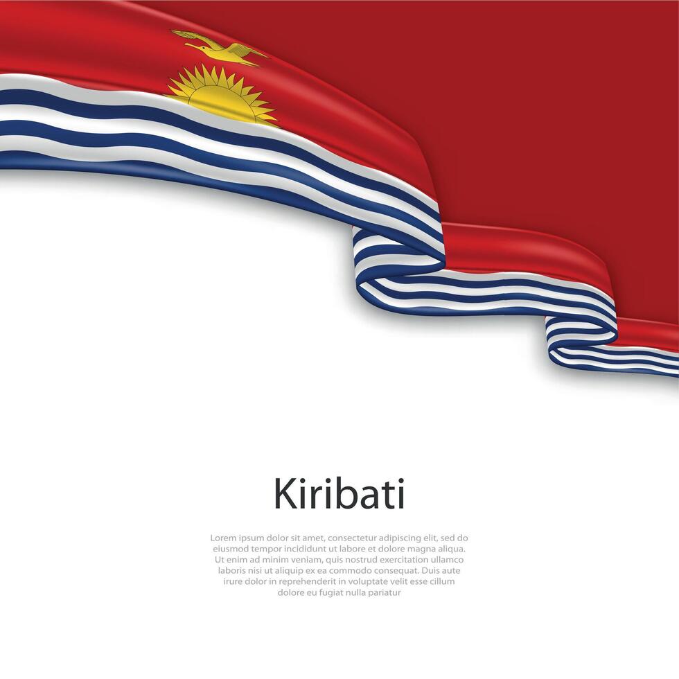 Waving ribbon with flag of Kiribati vector
