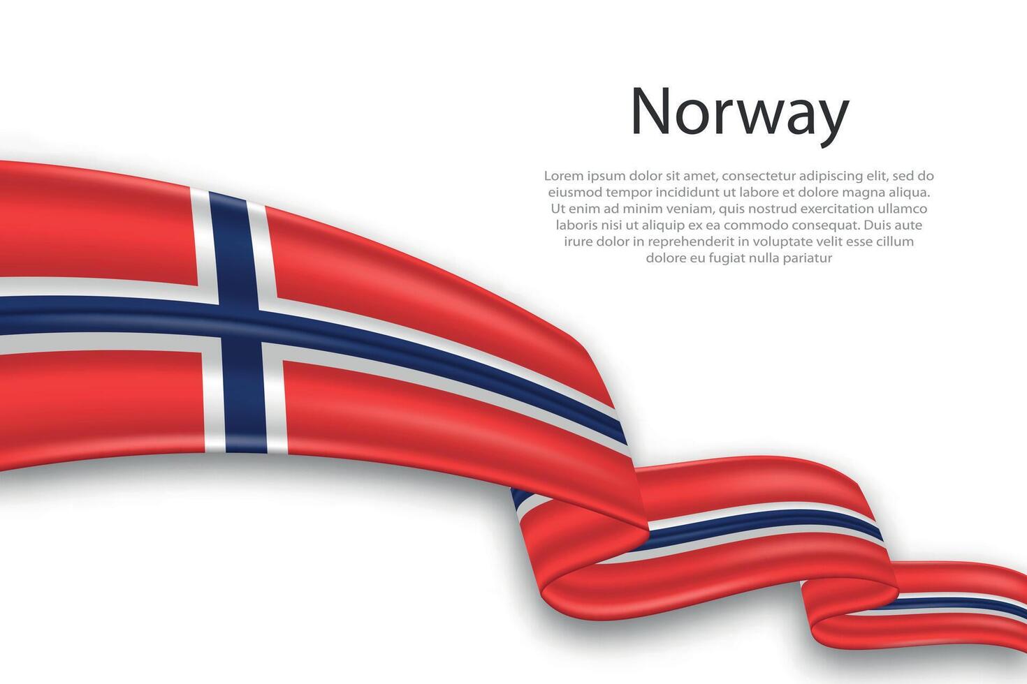 Abstract Wavy Flag of Norway on White Background vector