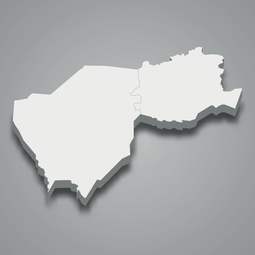 3d isometric map of Goh is region of Ivory Coast vector
