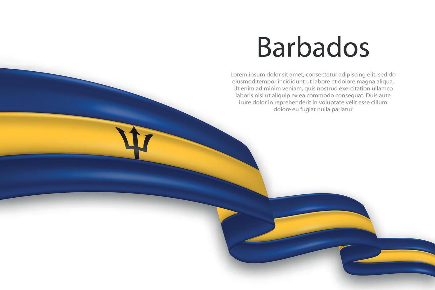 Abstract Wavy Flag of Barbados on White Background vector