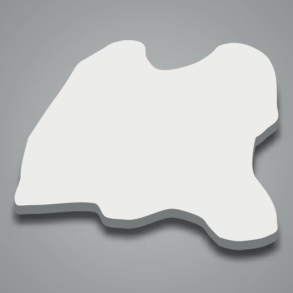 3d isometric map of Harari is a region of Ethiopia vector