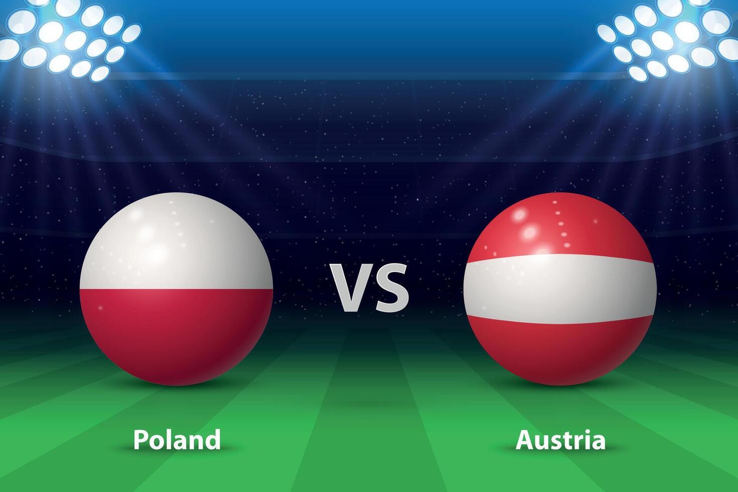 Poland vs Austria. Europe soccer tournament 2024 vector