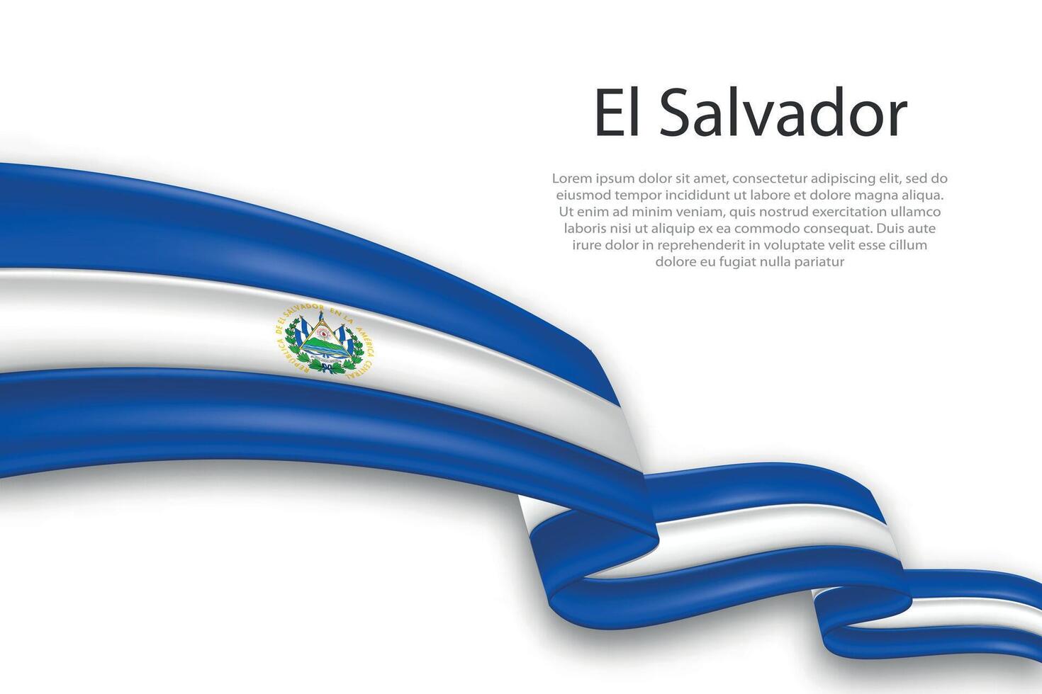 Abstract Wavy Flag of El Salvador on White Background vector