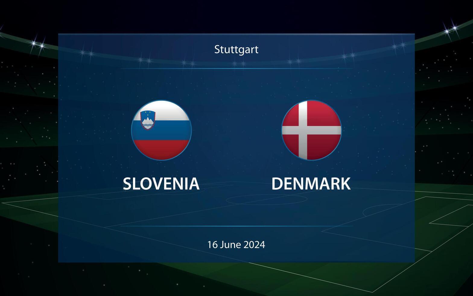 Slovenia vs Denmark. Europe football tournament 2024 vector