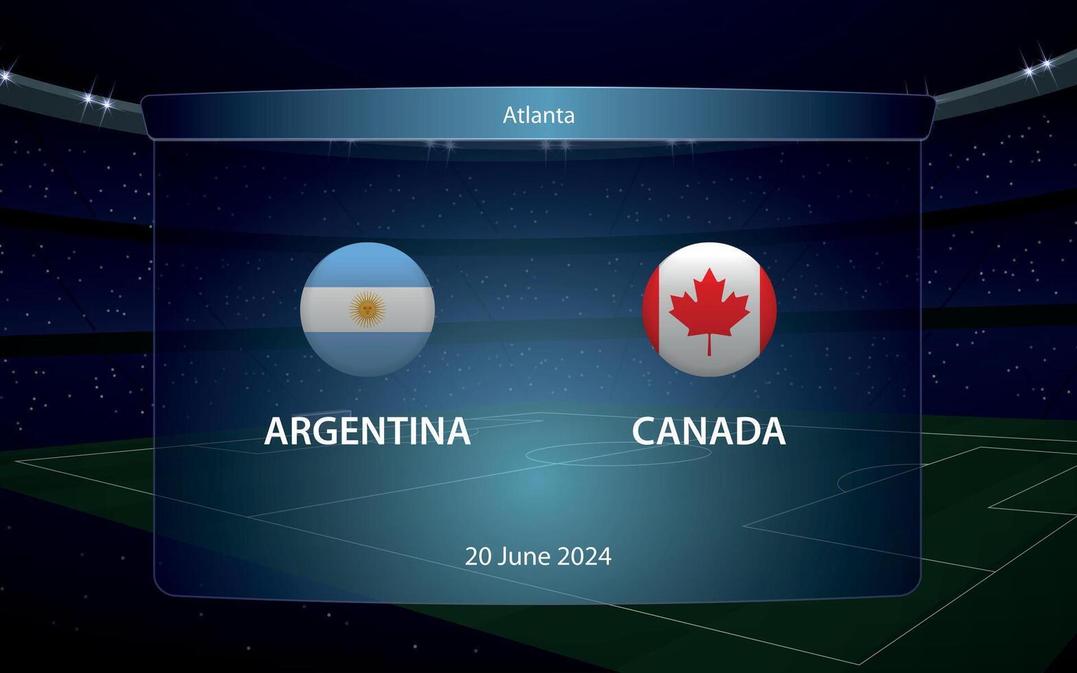 Argentina vs Canada. America soccer tournament 2024 vector