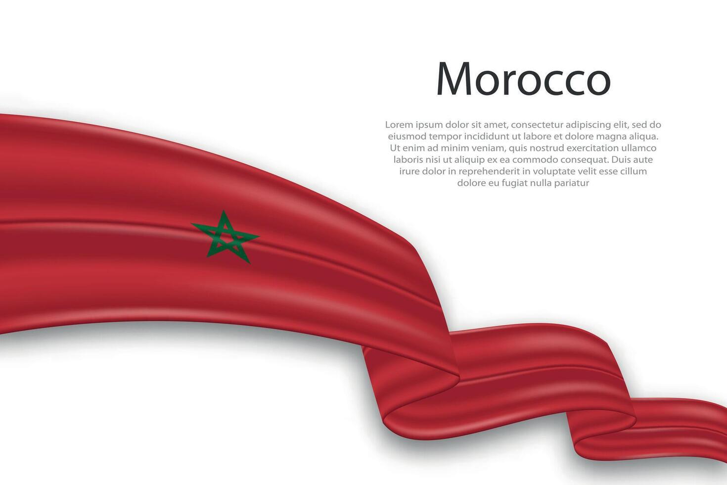 Abstract Wavy Flag of Morocco on White Background vector