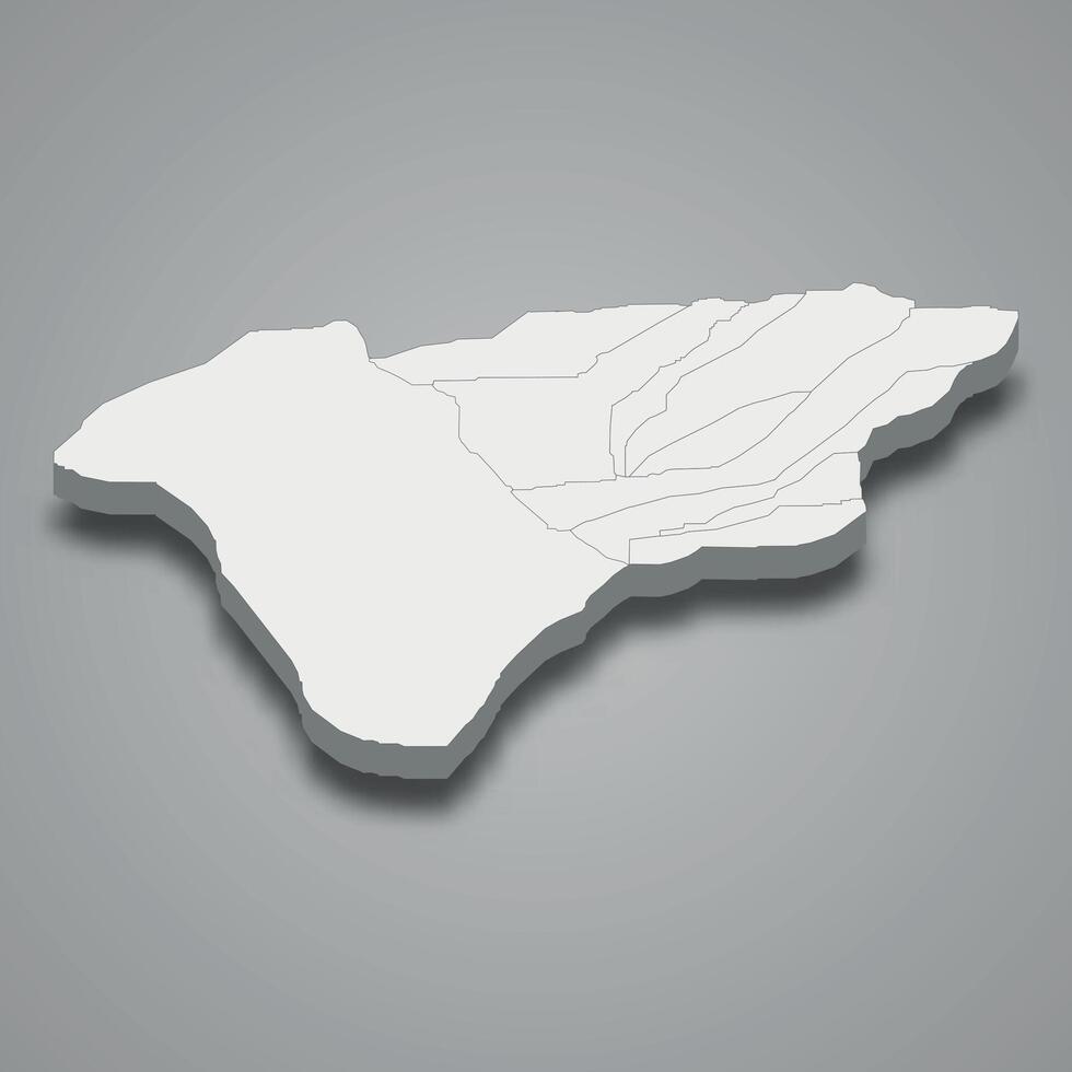 3d isometric map of Beni Abbes is a region of Algeria vector