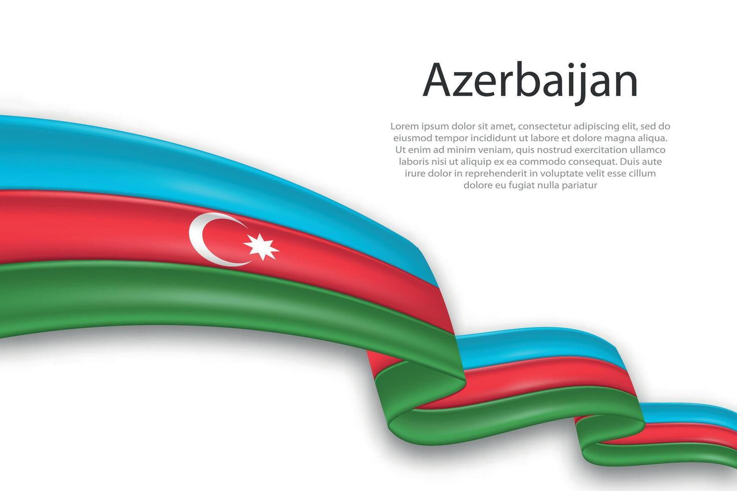 Abstract Wavy Flag of Azerbaijan on White Background vector