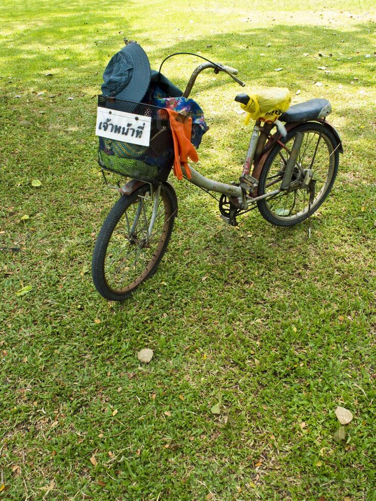 Old bicycle of staff photo