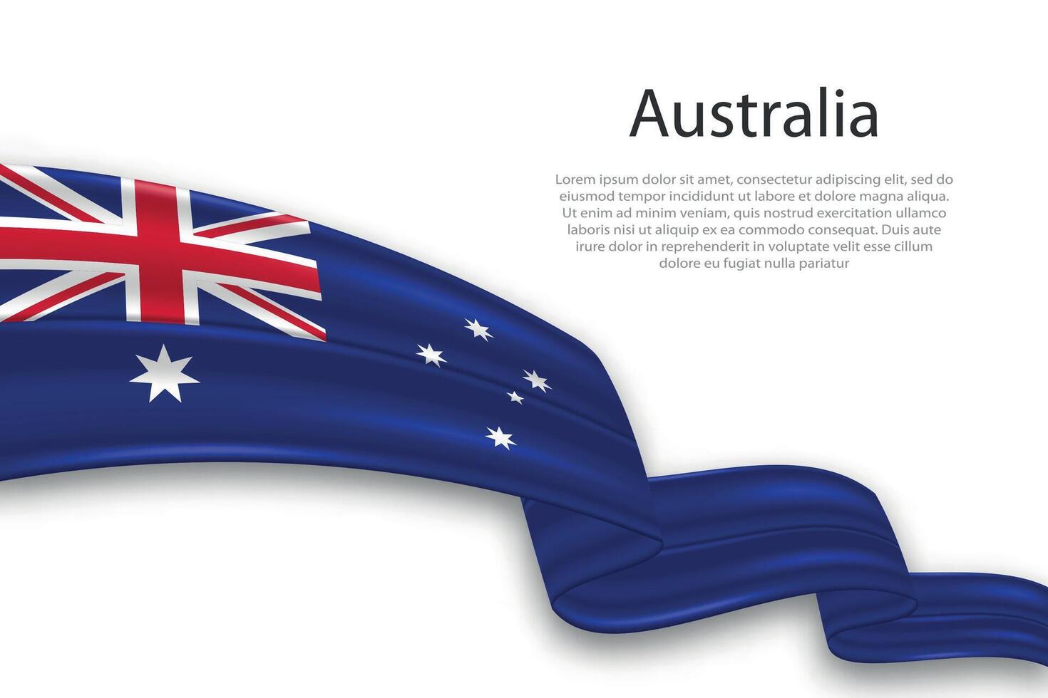 Abstract Wavy Flag of Australia on White Background vector