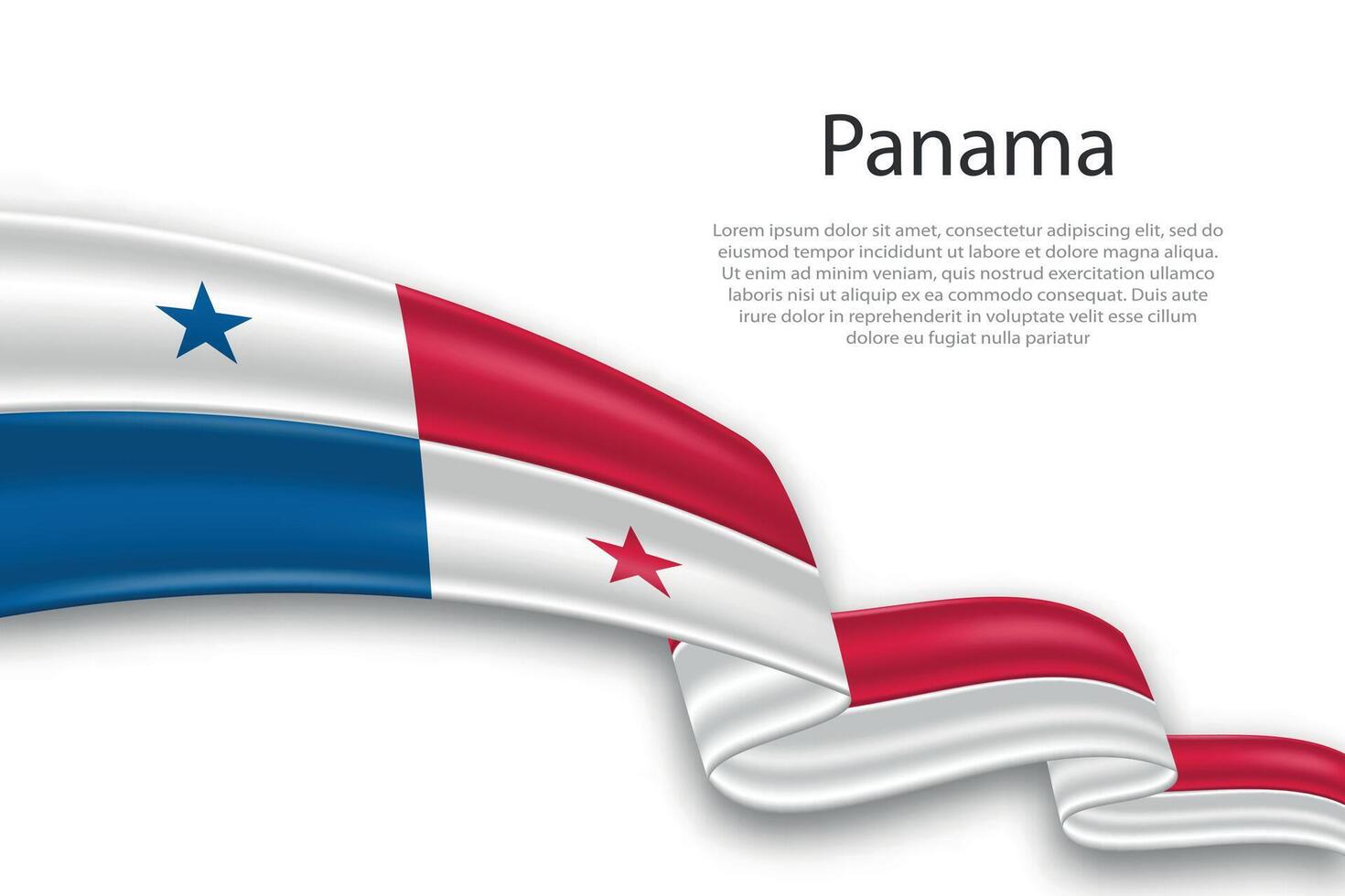 Abstract Wavy Flag of Panama on White Background vector