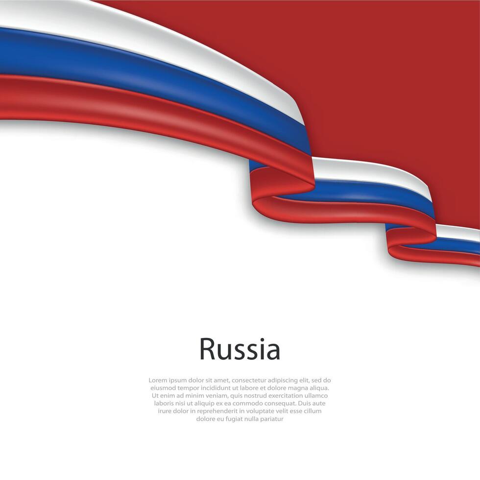 Waving ribbon with flag of Russia vector