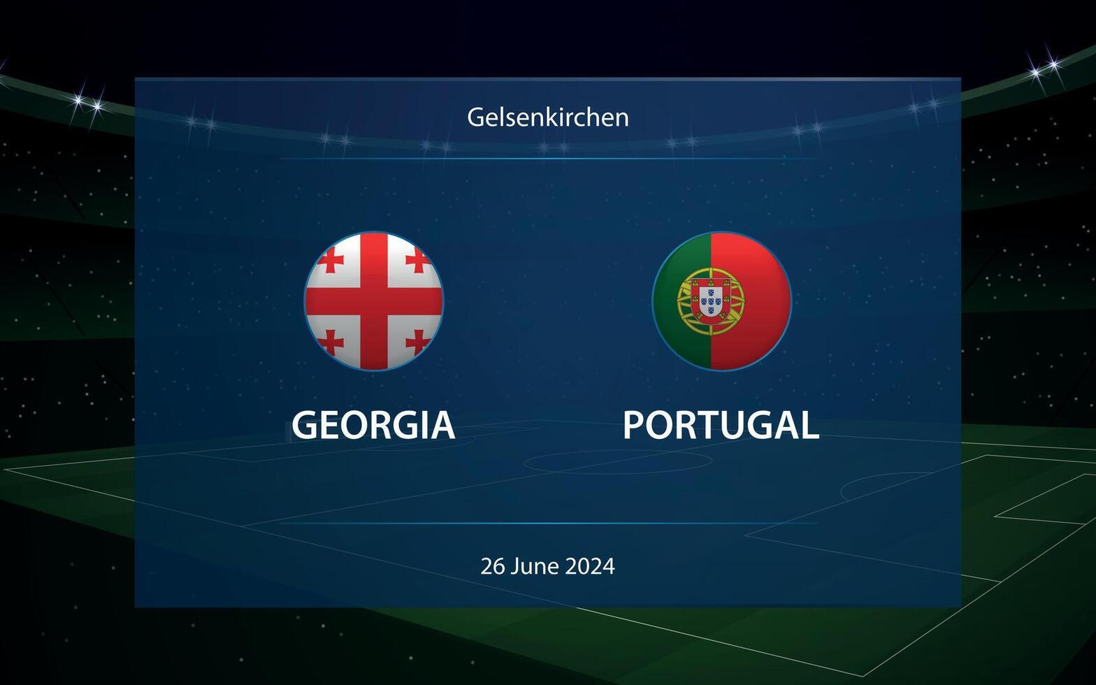 Georgia vs Portugal. Europe football tournament 2024 vector