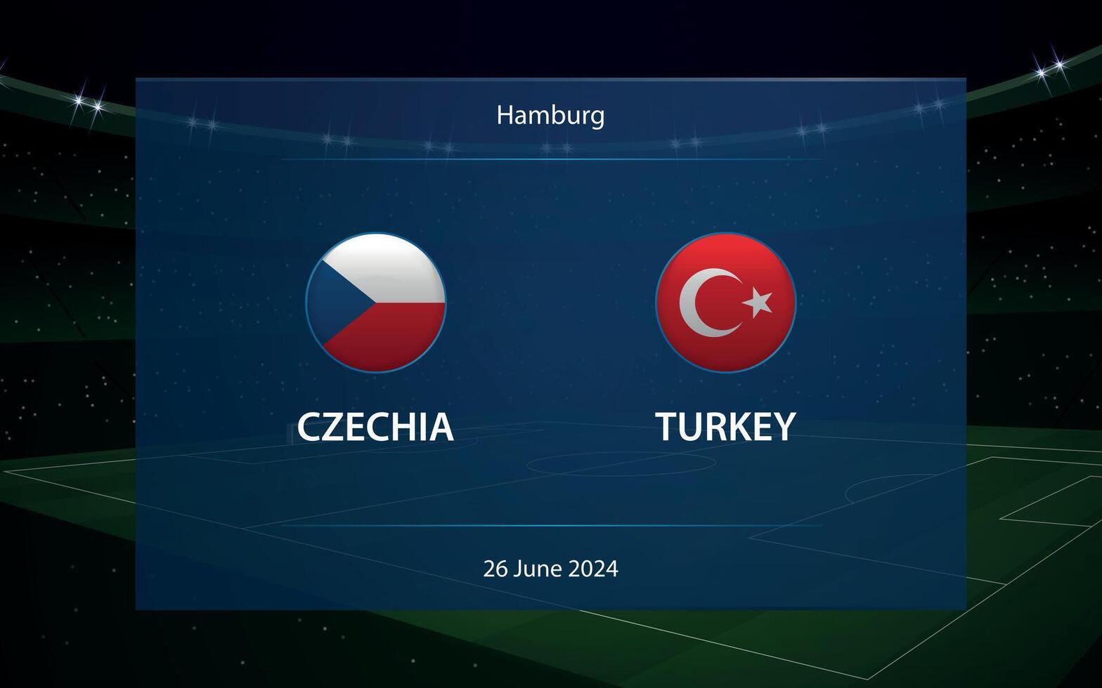 Czech Republic vs Turkey. Europe football tournament 2024 vector