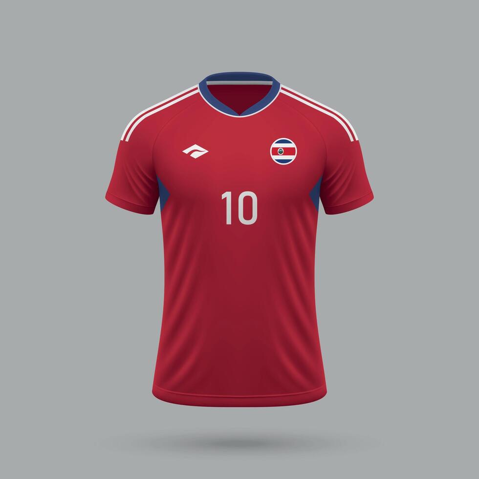 3d realistic soccer jersey Costa Rica national team 2024 vector