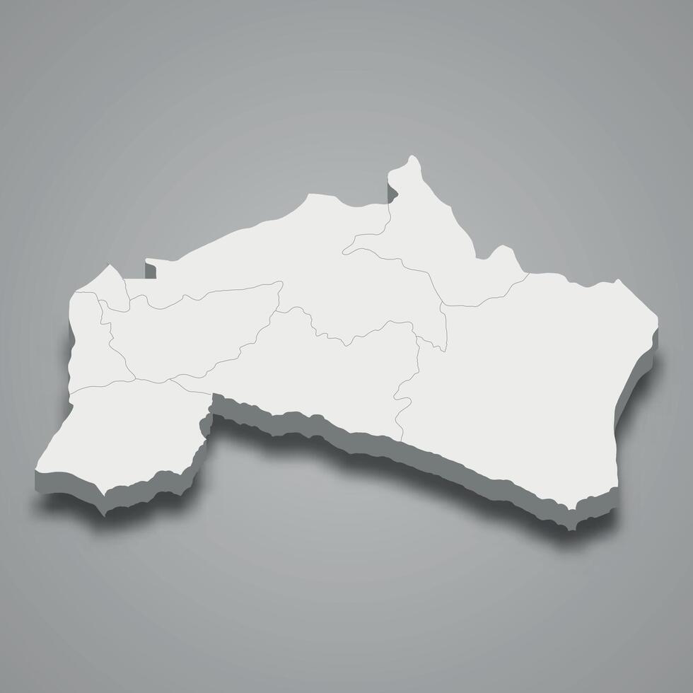 3d isometric map of Mai-Ndombe is a region of DR Congo vector