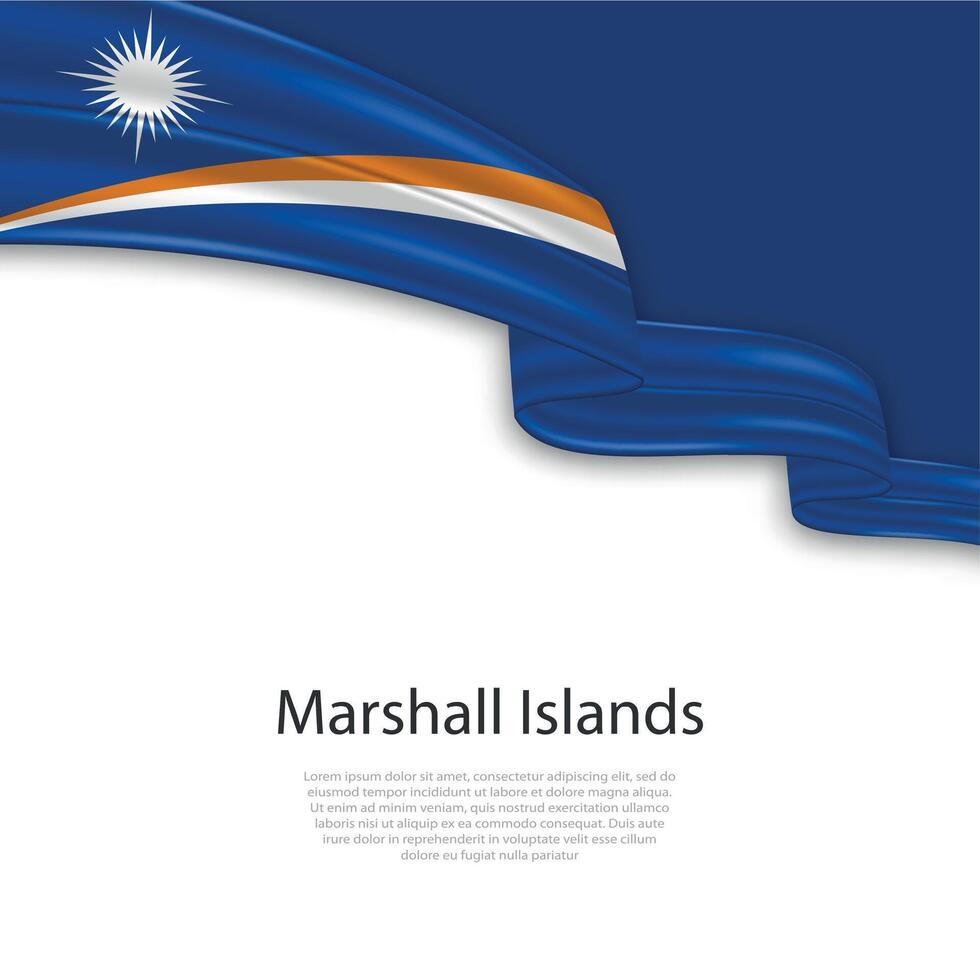 Waving ribbon with flag of Marshall Islands vector