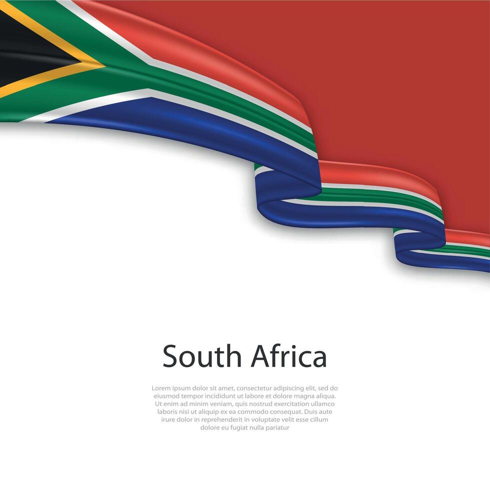 Waving ribbon with flag of South Africa vector