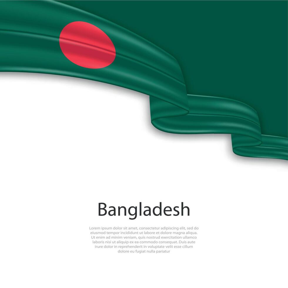 Waving ribbon with flag of Bangladesh vector