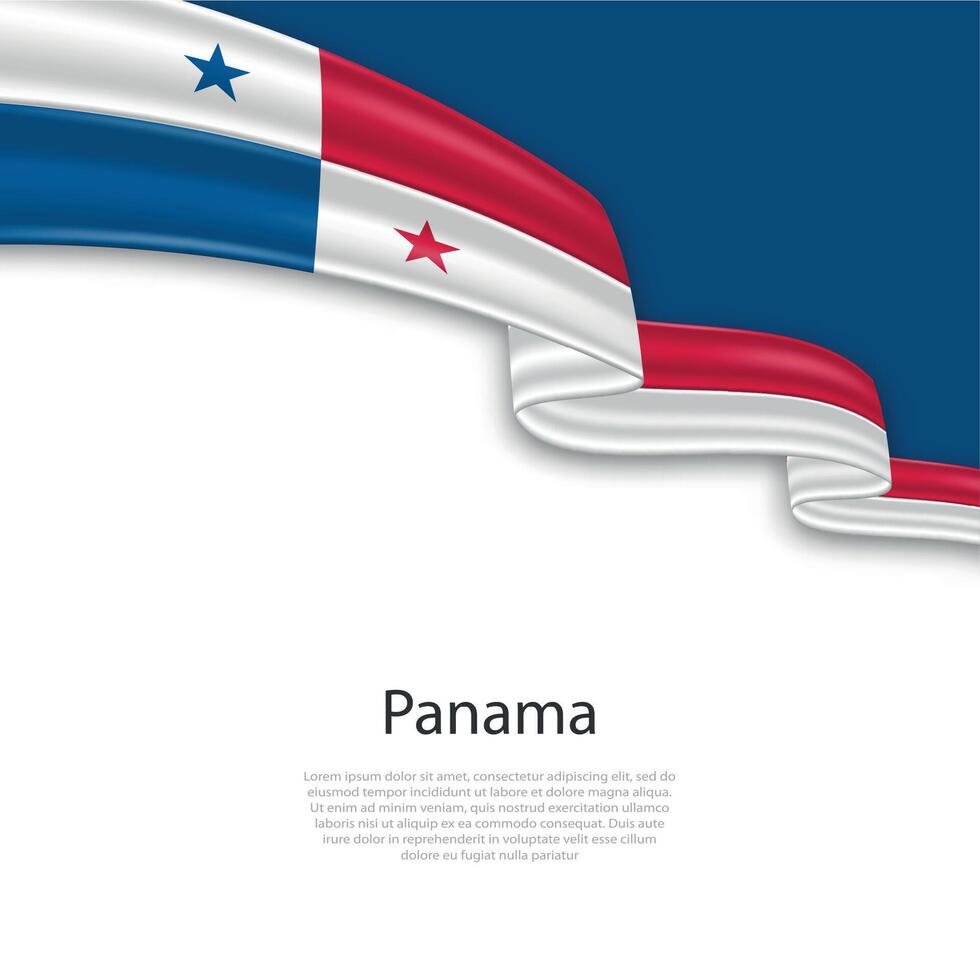 Waving ribbon with flag of Panama vector