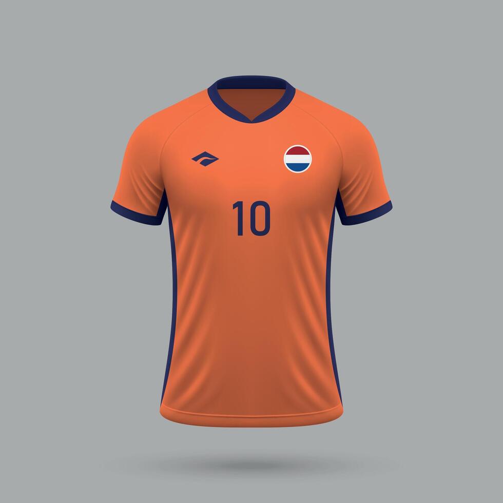 3d realistic soccer jersey Netherlands national team 2024 vector