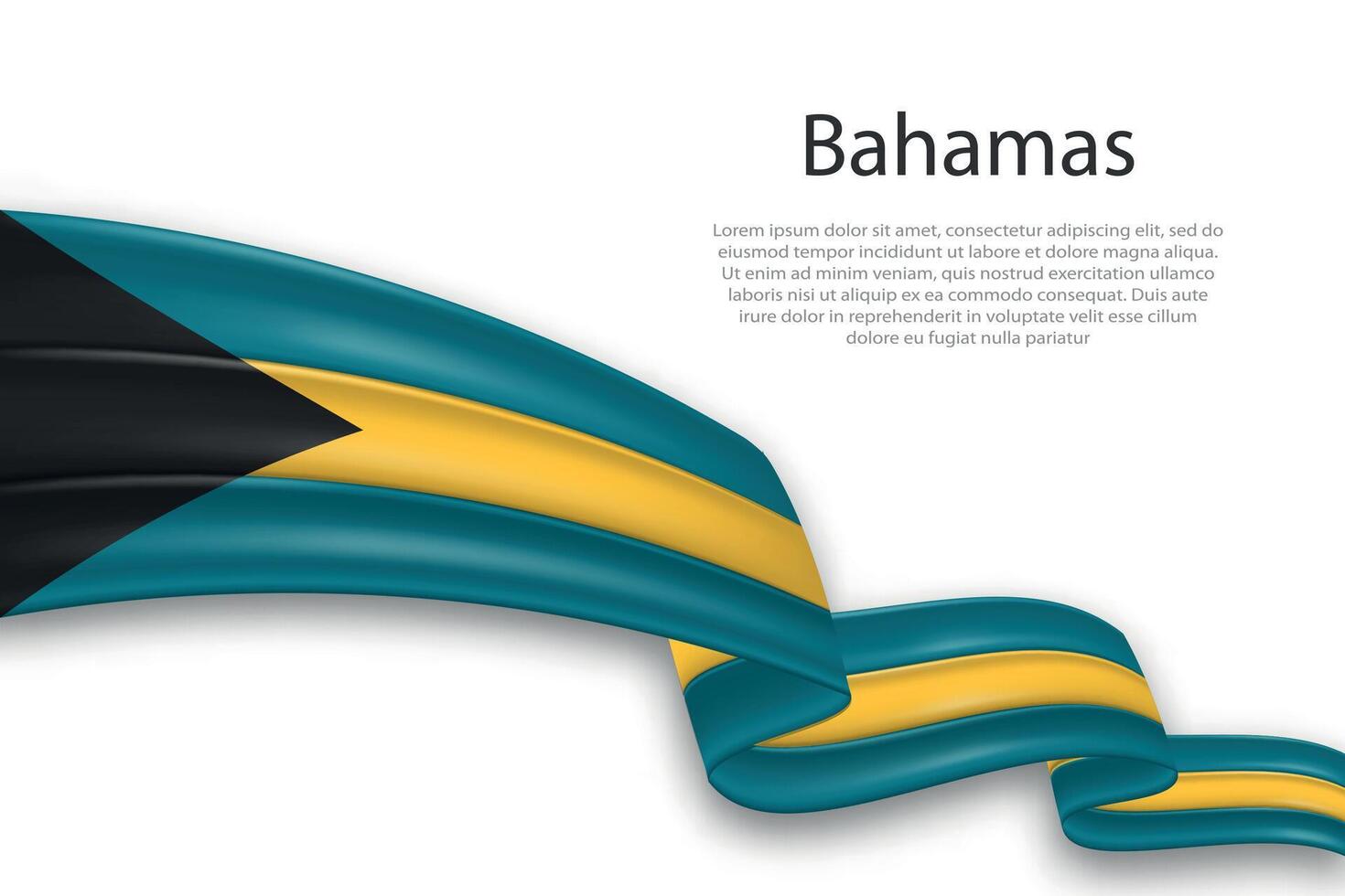Abstract Wavy Flag of Bahamas on White Background vector