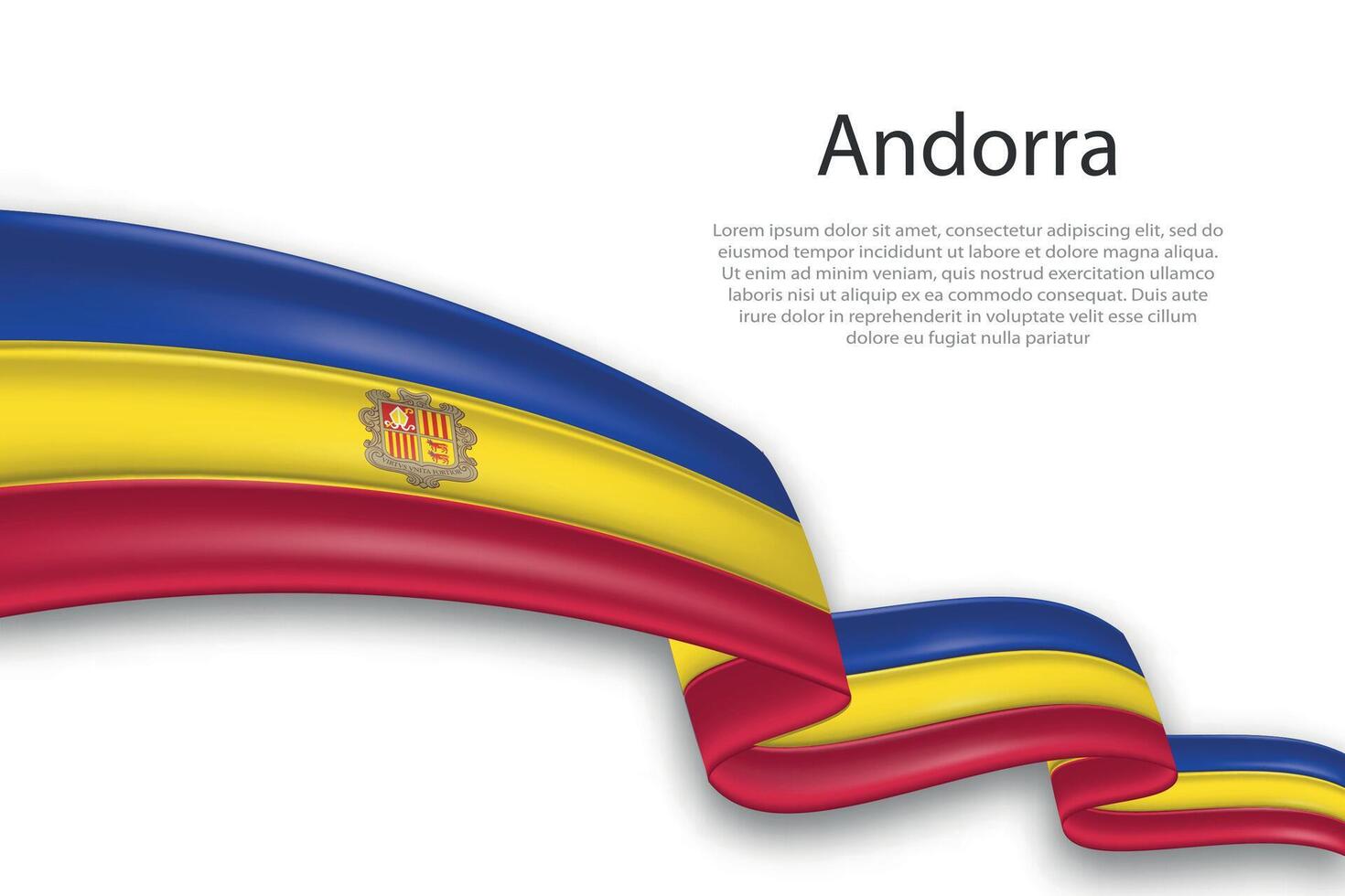 Abstract Wavy Flag of Andorra on White Background vector