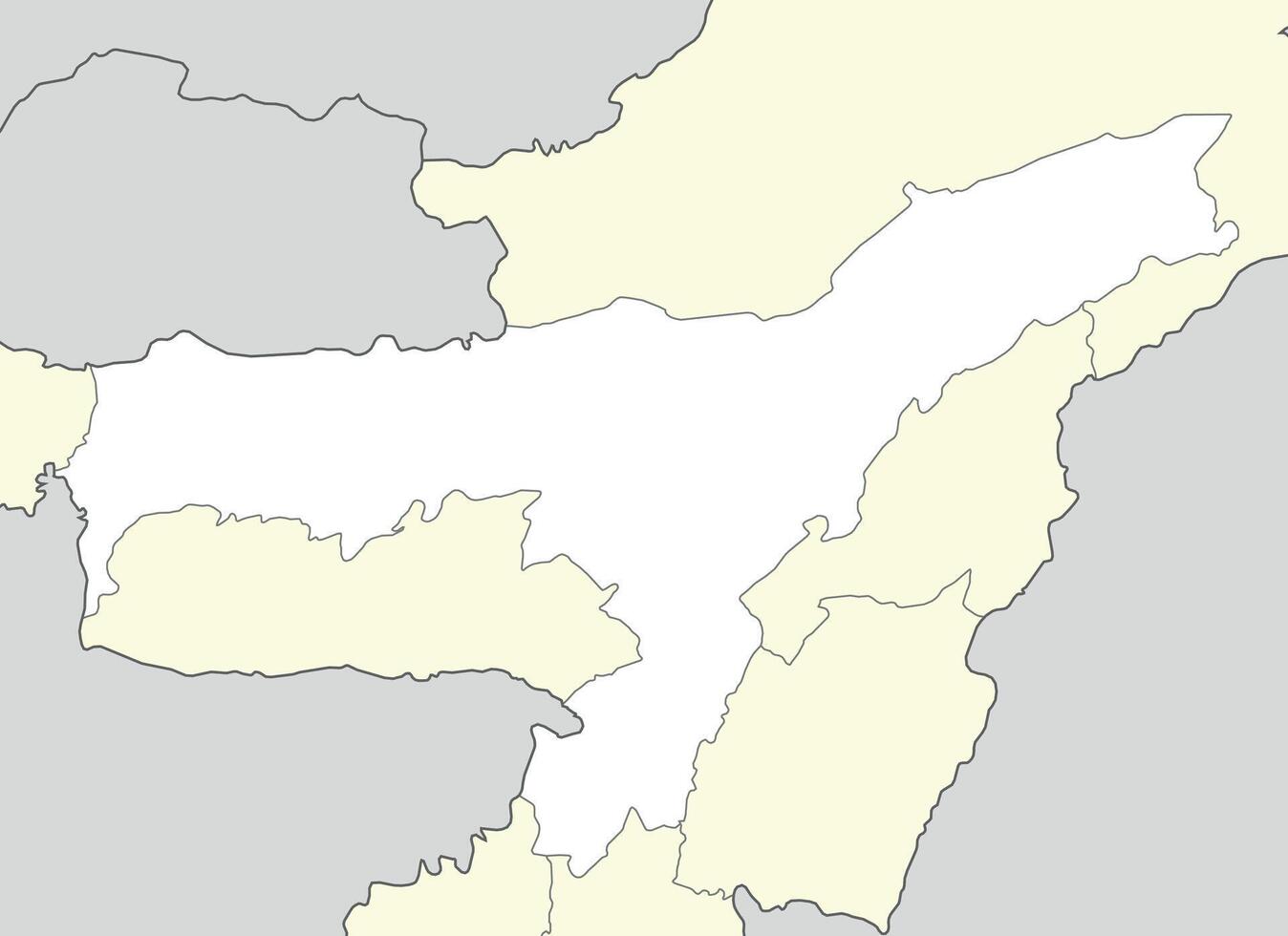 Location map of Assam is a state of India vector