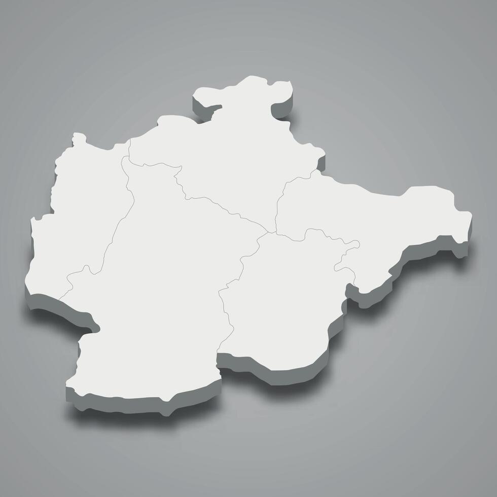 3d isometric map of Haut-Lomami is a region of DR Congo vector