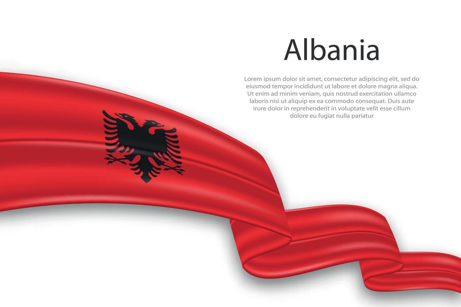 Abstract Wavy Flag of Albania on White Background vector