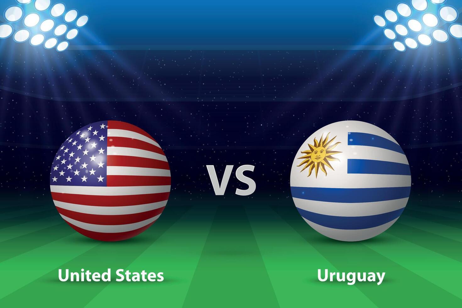 United States vs Uruguay. America soccer tournament 2024 vector