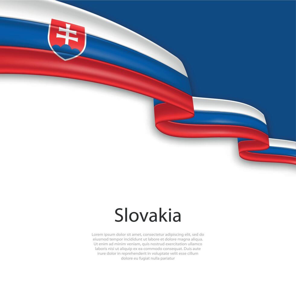 Waving ribbon with flag of Slovakia vector