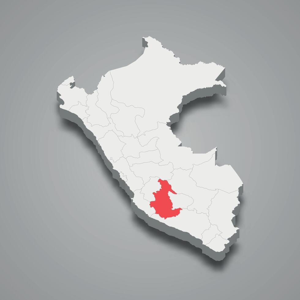 Ayacucho department location within Peru 3d map vector