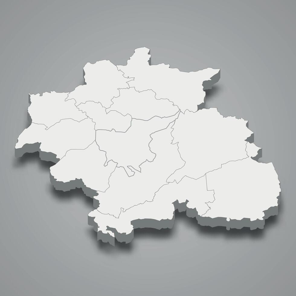 3d isometric map of Constantine is a region of Algeria vector