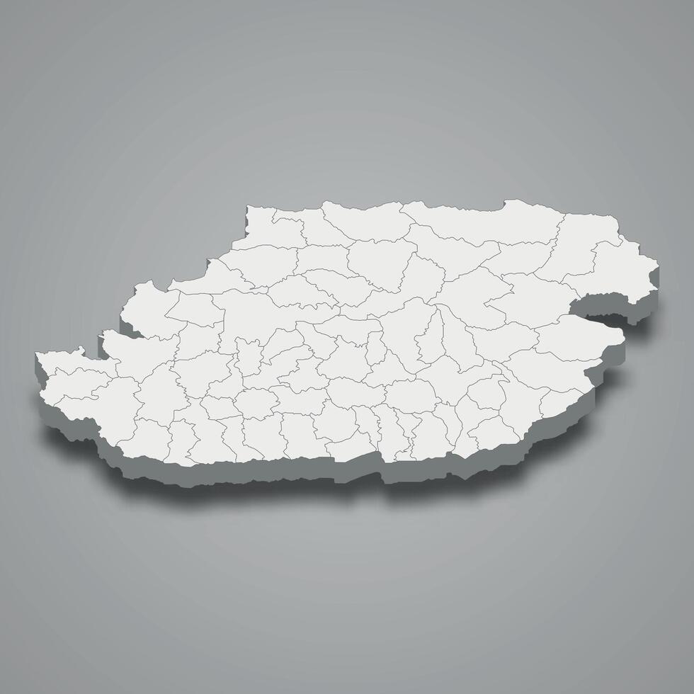 3d isometric map of Tizi Ouzou is a region of Algeria vector