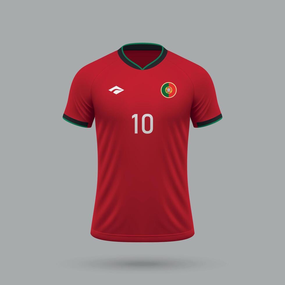 3d realista fútbol jersey Portugal nacional equipo 2024 vector