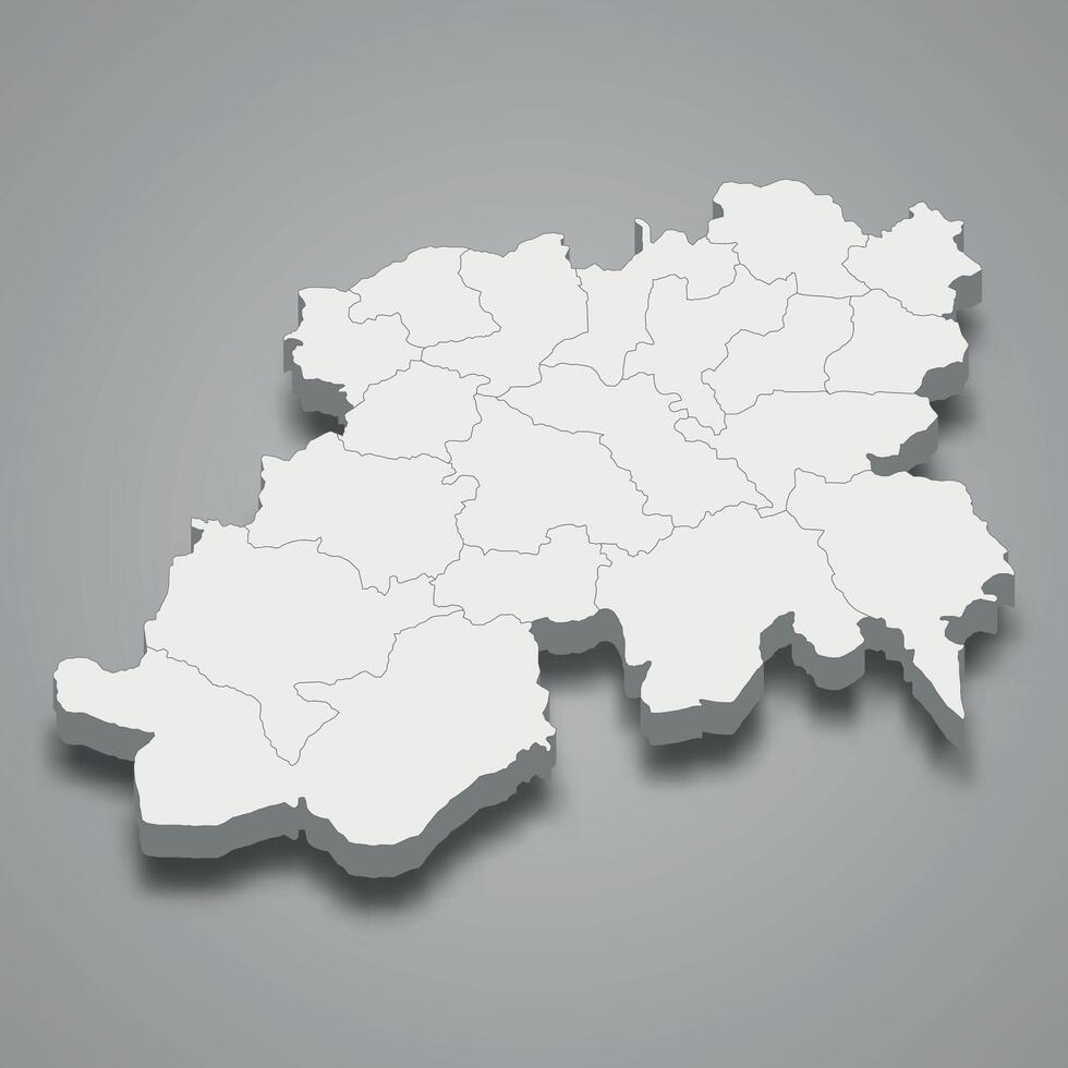 3d isometric map of Medea is a region of Algeria vector