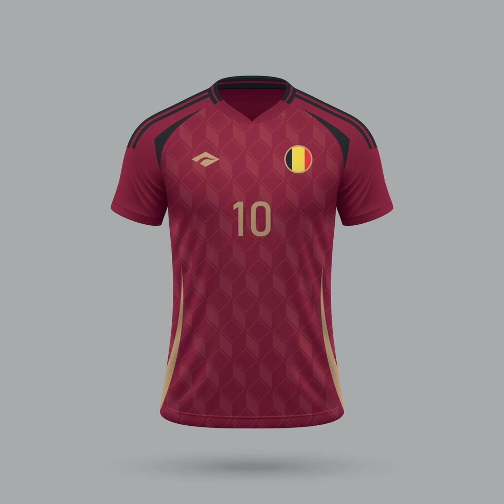 3d realistic soccer jersey Belgium national team 2024 vector