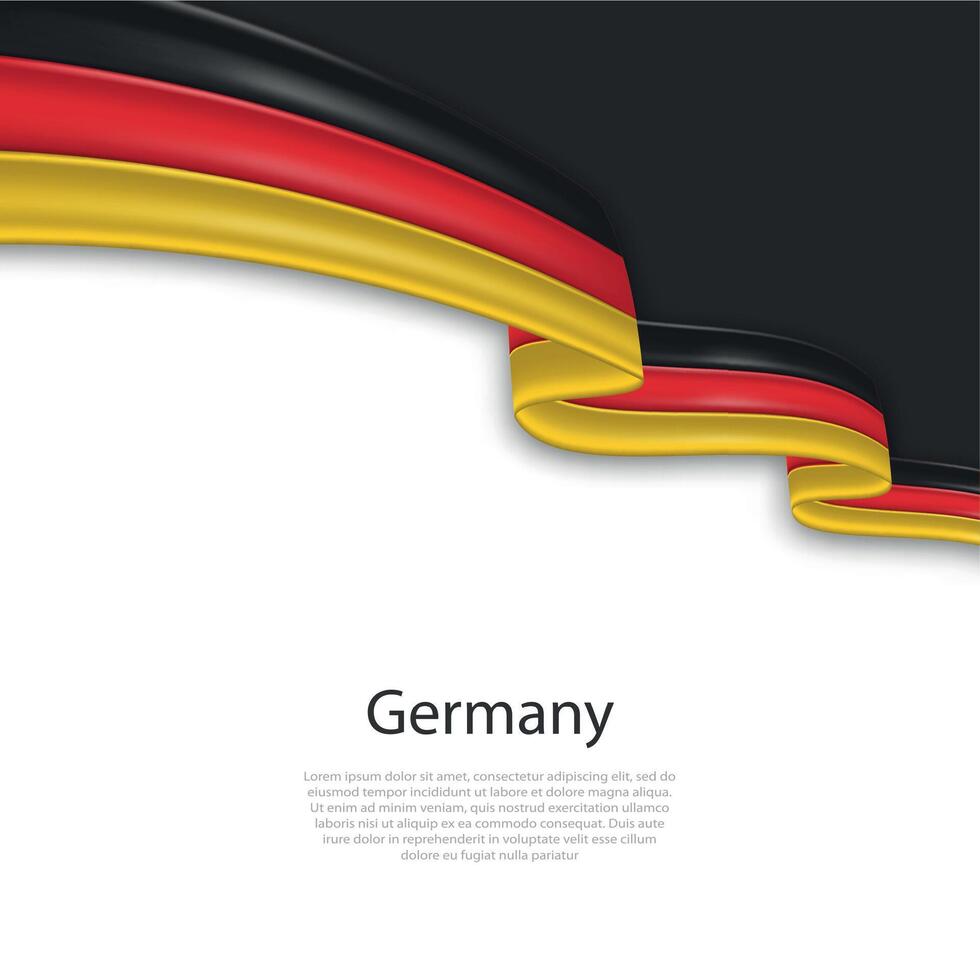 Waving ribbon with flag of Germany vector
