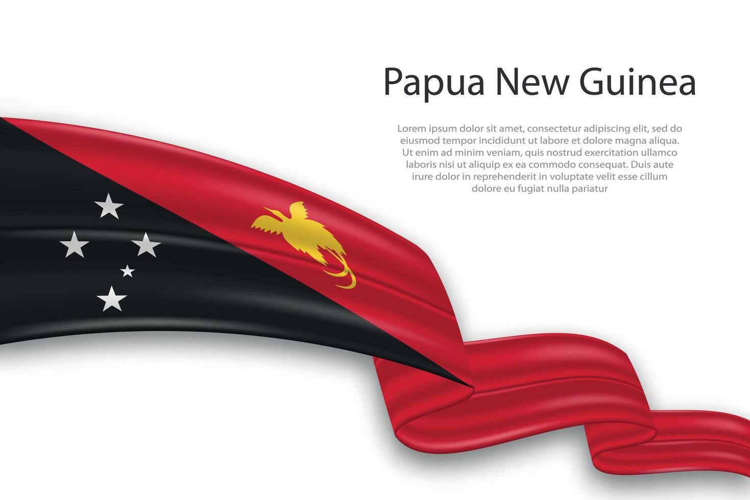 Abstract Wavy Flag of Papua New Guinea on White Background vector