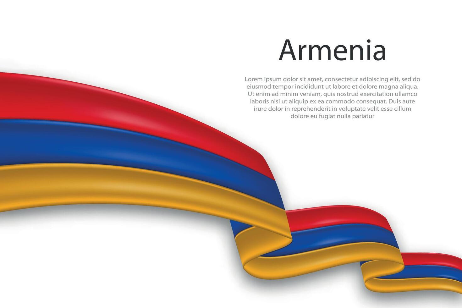 Abstract Wavy Flag of Armenia on White Background vector