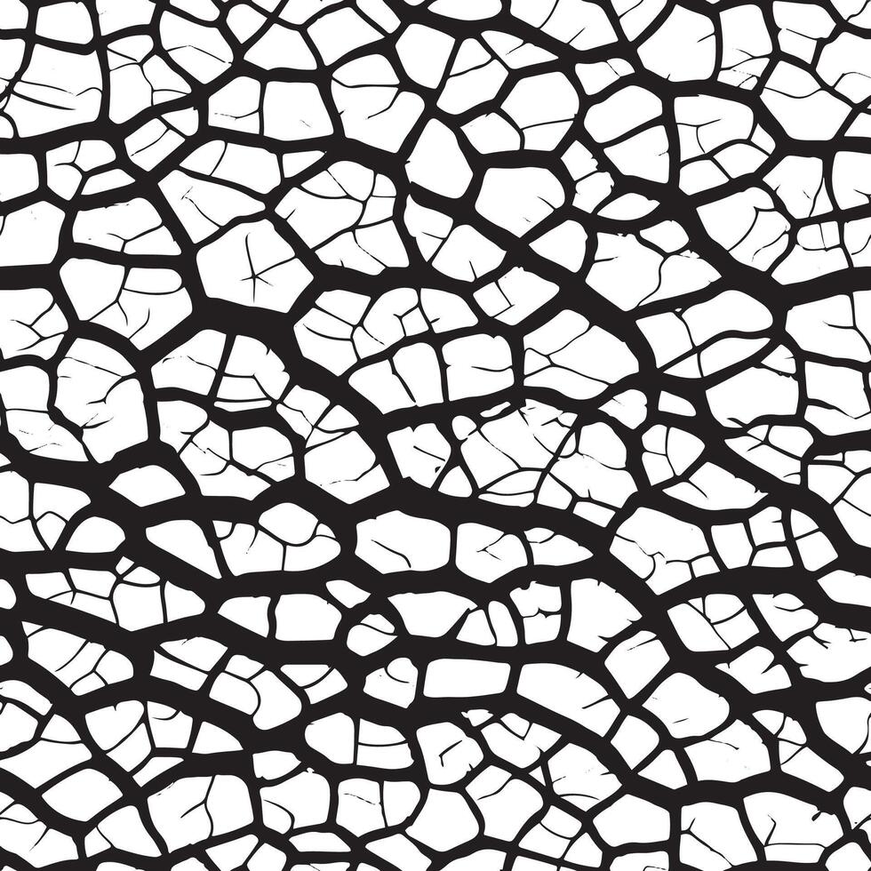 Cracked barren desert earth texture. Seamless pattern vector