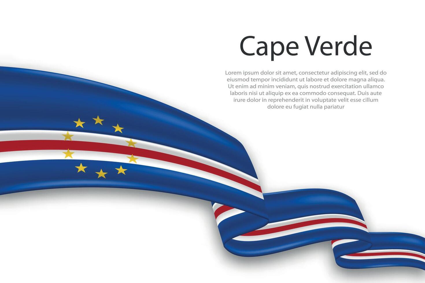 Abstract Wavy Flag of Cape Verde on White Background vector