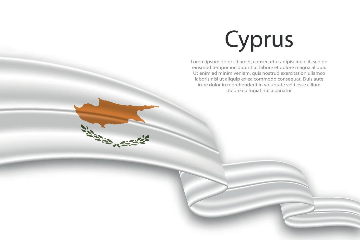 Abstract Wavy Flag of Cyprus on White Background vector