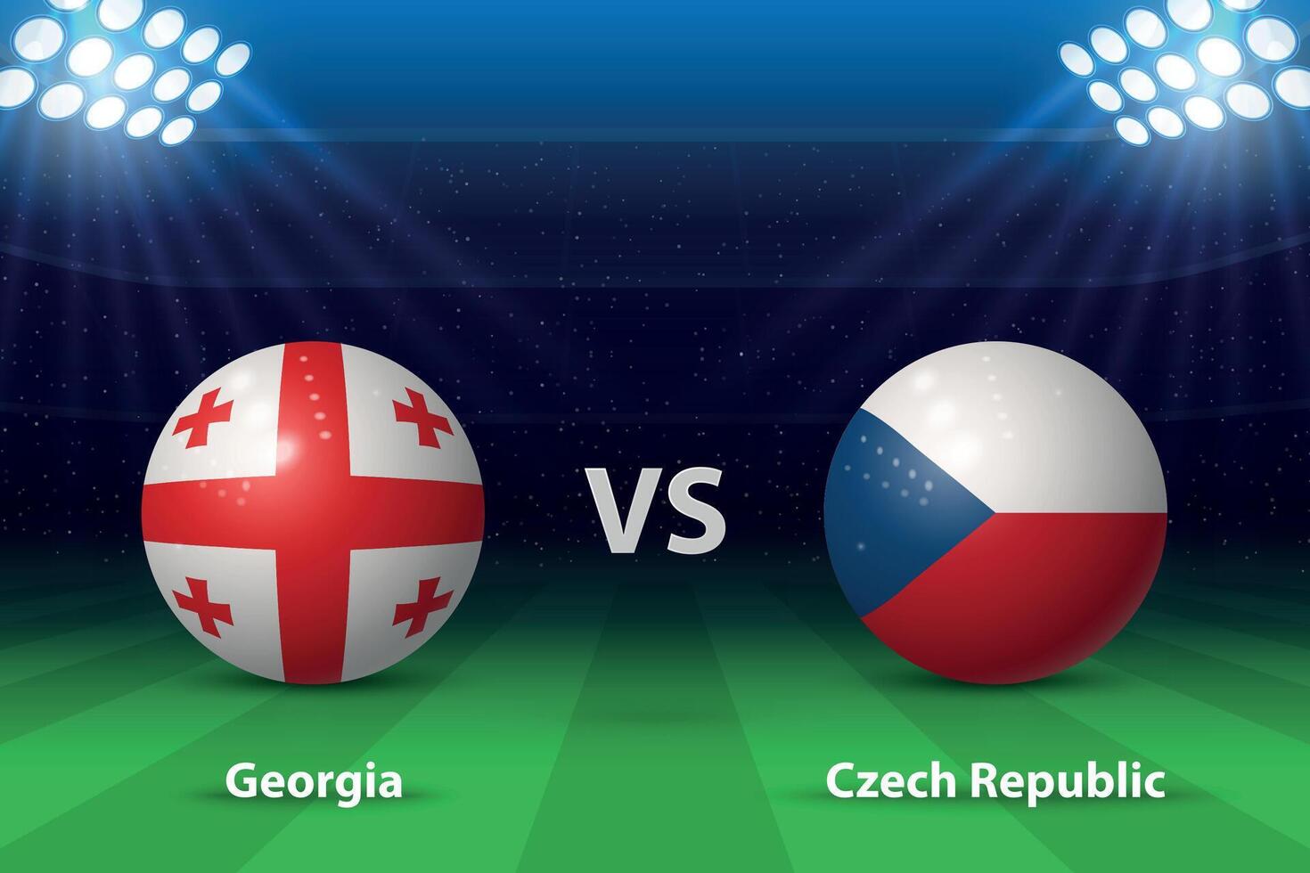 Georgia vs Czech Republic. Europe soccer tournament 2024 vector