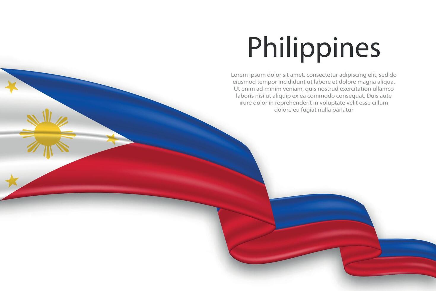 Abstract Wavy Flag of Philippines on White Background vector