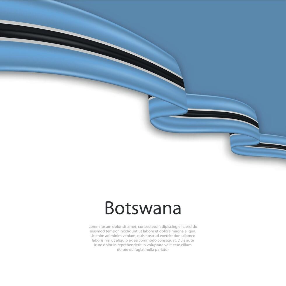 Waving ribbon with flag of Botswana vector