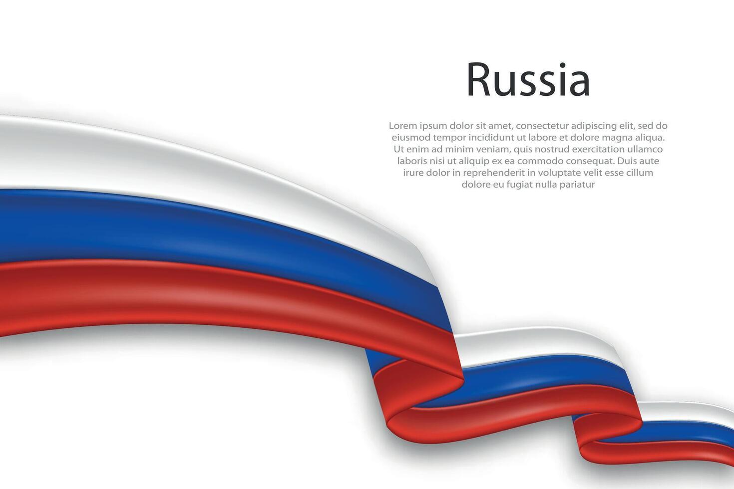 resumen ondulado bandera de Rusia en blanco antecedentes vector