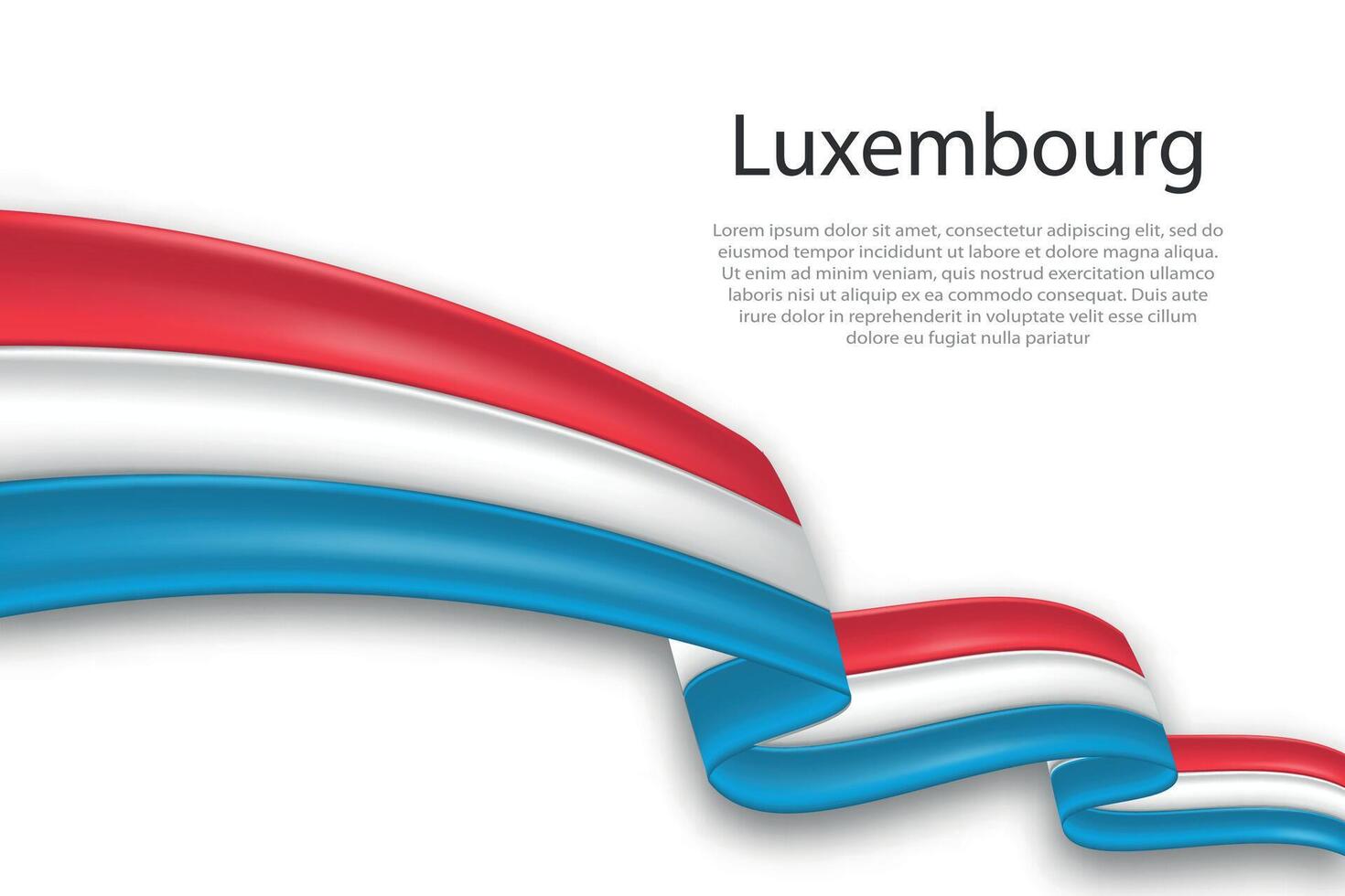 Abstract Wavy Flag of Luxembourg on White Background vector