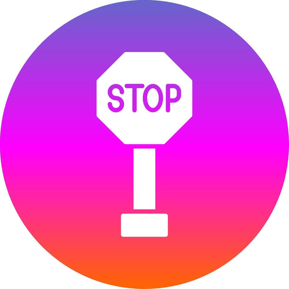 Stop Sign Glyph Gradient Circle Icon Design vector